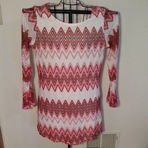 Tacera lace zig zag multi-color dress, excellent condition, size L